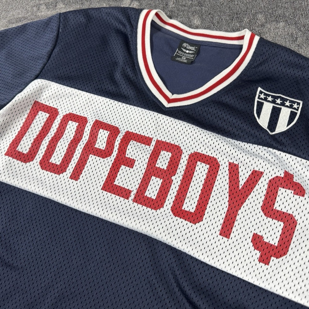 Fly Supply Dopeboy Men Size Large Blue Soccer Style Jersey Shirt‎ Dopeboy$